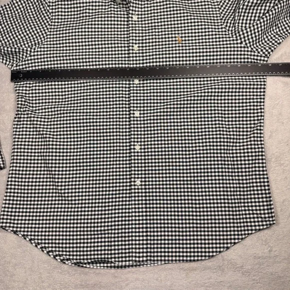 Ralph Lauren Gingham Button Up Shirt Long Sleeve Classic Fit Mens XL Black White - Picture 10 of 10